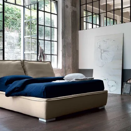 Letto in tessuto con testiera Sandy di Bontempi Letti Design