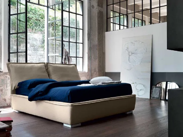 Letto in tessuto con testiera Sandy di Bontempi Letti Design