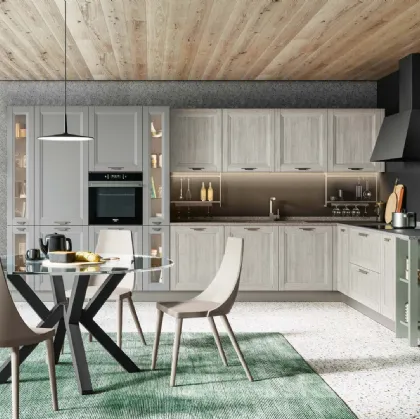 Cucina Moderna angolare Smart 01 Rovere Greige e Pet Luna Supermatt di Creo